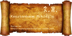 Kesztenbaum Miklós névjegykártya